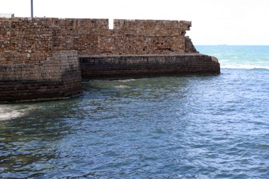 Kuzey İsrail 'deki antik bir kalenin taş duvarı 