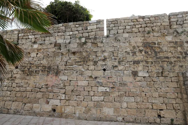 Muro Piedra Una Antigua Fortaleza Norte Israel — Foto de Stock