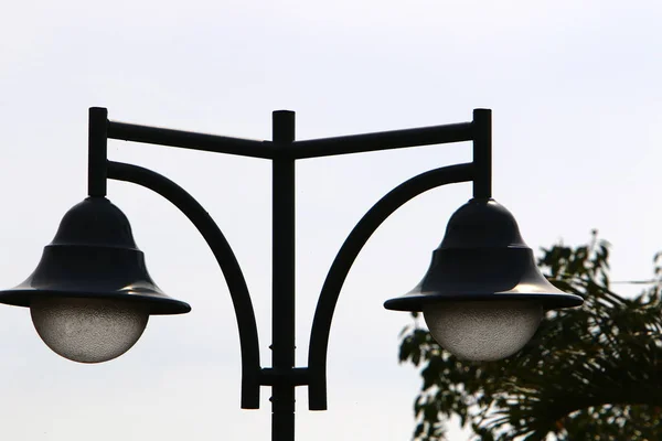 Urban Electric Street Light Big City Israel — Stock Photo, Image