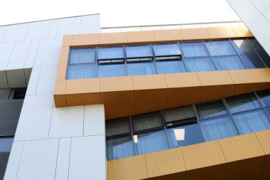 İsrail 'deki kentsel inşaatın modern mimari detayları. Soyut şehir fotoğrafçılığı 