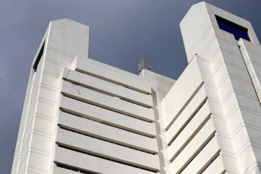 İsrail 'deki kentsel inşaatın modern mimari detayları. Soyut şehir fotoğrafçılığı 