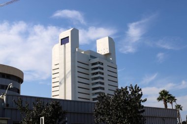 İsrail 'deki kentsel inşaatın modern mimari detayları. Soyut şehir fotoğrafçılığı 