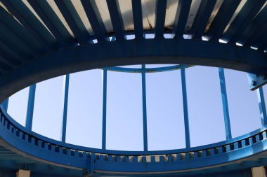 İsrail 'deki kentsel inşaatın modern mimari detayları. Soyut şehir fotoğrafçılığı 