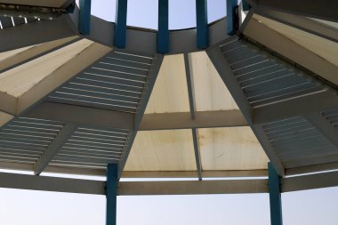 İsrail 'deki kentsel inşaatın modern mimari detayları. Soyut şehir fotoğrafçılığı 