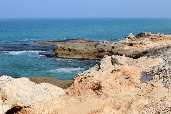 Costa Mediterrânica Norte Israel Fotos Tiradas Antes Quarentena — Fotografia de Stock