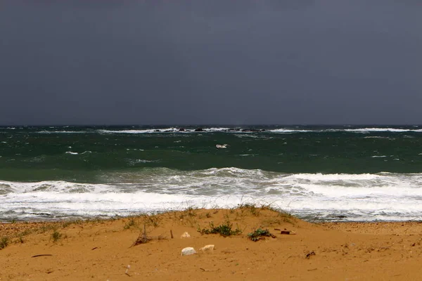 Srail Kuzeyindeki Akdeniz Kıyısında Fotoğraflar Karantinadan Önce Çekildi — Stok fotoğraf