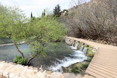 Nehir kuzey İsrail 'de akar, Akdeniz' e akar. 