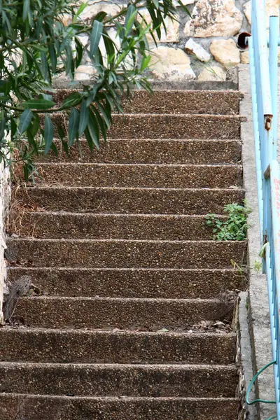 Escalera Parque Ciudad Orillas Del Mar Mediterráneo Norte Israel — Foto de Stock