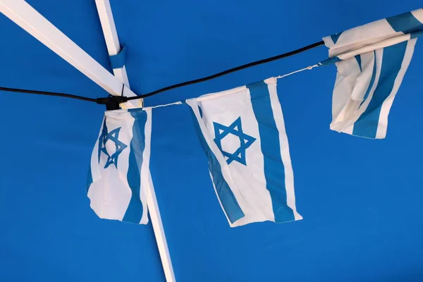 Drapeau Israélien Bleu Blanc Avec Une Étoile Six Branches David — Photo
