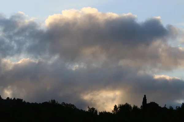 Obloze Severním Izraeli Vznášejí Bouřkové Mraky Zítra Bude Pršet Foukat — Stock fotografie