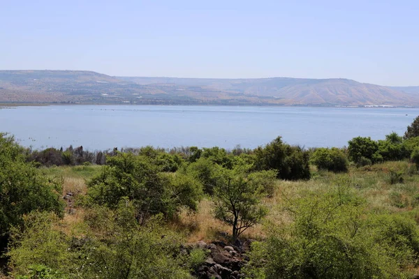 Celile Denizi Srail Bir Tatlı Gölüdür Dünyadaki Düşük Tatlı Gölü — Stok fotoğraf