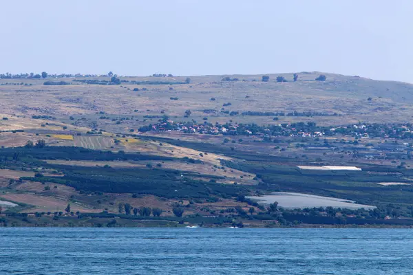 ガリラヤ湖またはガリラヤ湖はイスラエルの淡水湖です 地球上で最も低い淡水湖 — ストック写真