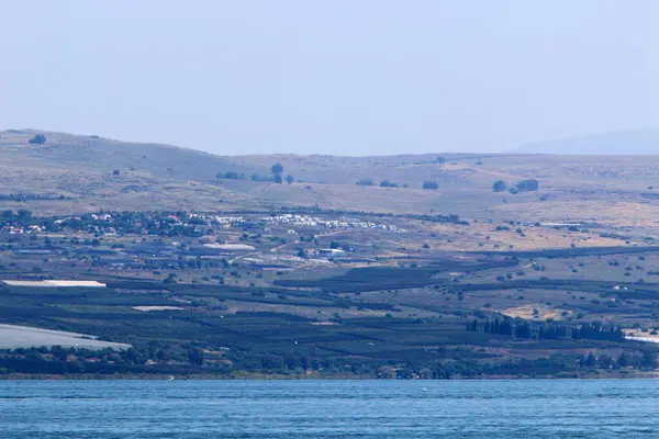 ガリラヤ湖またはガリラヤ湖はイスラエルの淡水湖です 地球上で最も低い淡水湖 — ストック写真