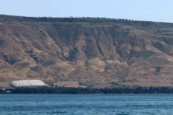 ガリラヤ湖またはガリラヤ湖はイスラエルの淡水湖です 地球上で最も低い淡水湖 — ストック写真