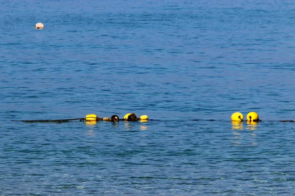 Cuerda Encuentra Playa Orillas Del Mar Mediterráneo Norte Del Estado — Foto de Stock