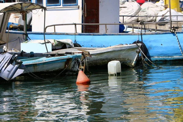 Molhe Para Barcos Recreio Barcos Nas Margens Mar Mediterrâneo Norte — Fotografia de Stock