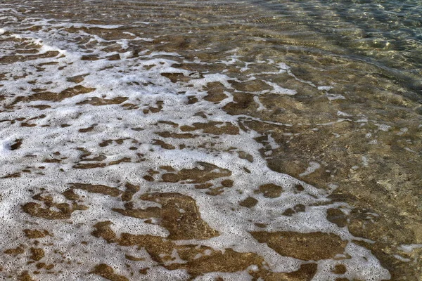 Zandstrand Aan Kust Van Middellandse Zee Het Noorden Van Israël — Stockfoto