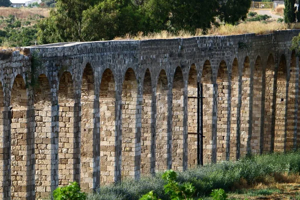 Oude Stenen Viaduct Stad Acre Het Systeem Van Watervoorziening Van — Stockfoto