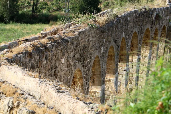 Starý Kamenný Viadukt Acre Systém Zásobování Vodou Zdrojů Města — Stock fotografie