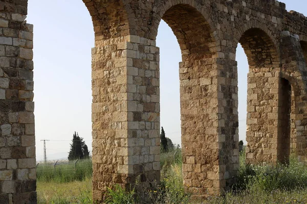 Gammal Stenviadukt Staden Acre Systemet För Vattenförsörjning Från Källor Till — Stockfoto