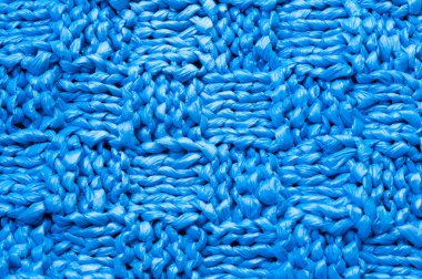 plastik konu mavi doku örme