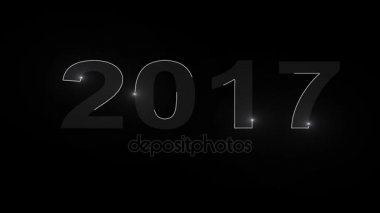 Mutlu yeni yıl 2017, animasyon. parçacıkları görünümü. Yeni yıl ve mutlu Noeller