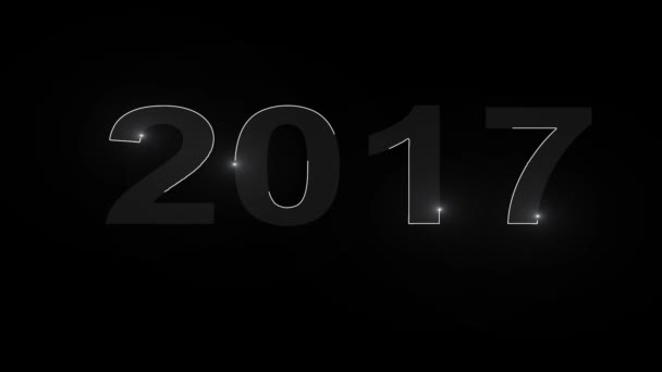 Šťastný nový rok 2017, animace. výskyt částic. Nový rok a veselé Vánoce — Stock video