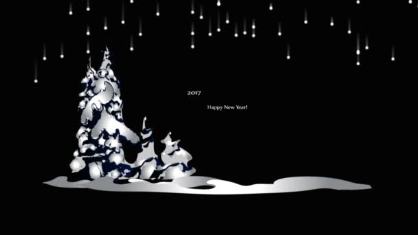 행복 한 새 해 2017, 애니메이션 입자의 모양입니다. 새해 복 많이 받으세요 — 비디오
