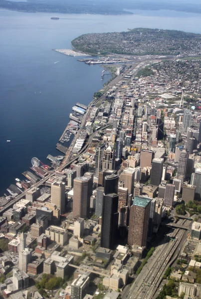 Seattle Skyline, Aérea — Foto de Stock