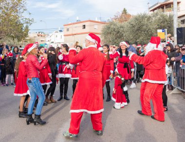 Noel Baba grup yıllık Christm katılımcıların eğlendirir
