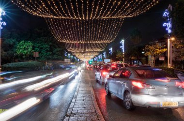 Tatil dekorasyon Noel için sokak Hai Almanca koloni