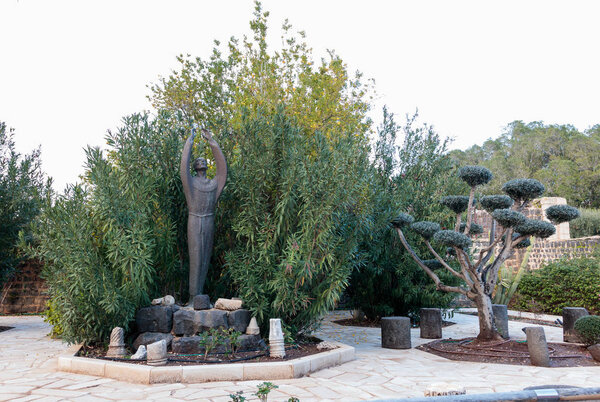 Statue in the courtyard of the Franciscan monastery in Capernaum