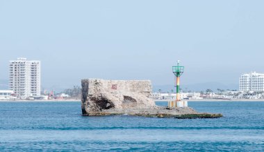 İsrail eski Acre kale Duvarı'nın kalıntıları parçası