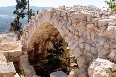 Binalar içinde harap şehrin Safed, İsrail parçası.