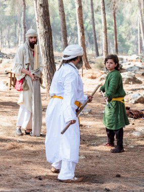 Boynuzları, Hıttin Savaşı 1 yeniden inşası katılımcısı