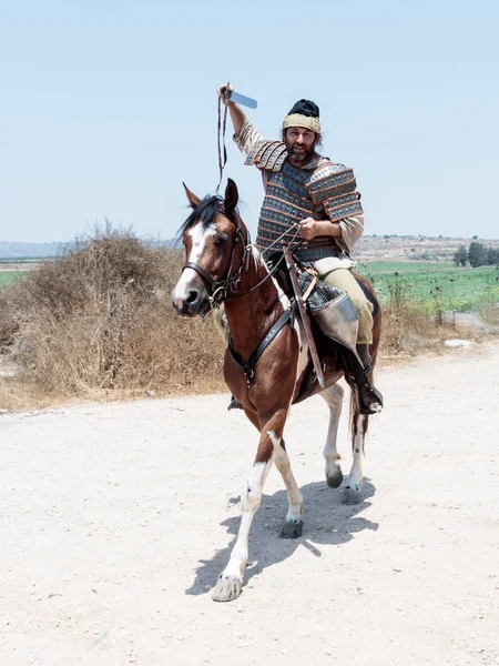 Participants in the reconstruction of Horns of Hattin battle in — Stock Photo, Image