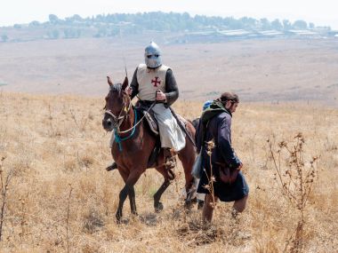 Participants in the reconstruction of Horns of Hattin battle in  clipart