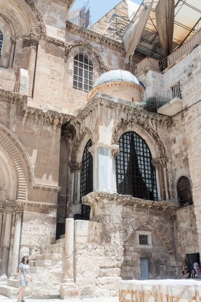 Capilla de esquina de la Iglesia del Santo Sepulcro en la ciudad vieja de Jerusalén, Israel . — Foto de Stock