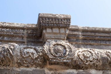 Antik kentin kalıntıları Korazim (Horazin, Khirbet Karazeh), yok bir depremin 4 yüzyılda İsrail Golan Tepeleri üzerinde