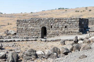 Antik kentin kalıntıları Korazim (Horazin, Khirbet Karazeh), yok bir depremin 4 yüzyılda İsrail Golan Tepeleri üzerinde