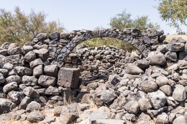 Antik kentin kalıntıları Korazim (Horazin, Khirbet Karazeh), yok bir depremin 4 yüzyılda İsrail Golan Tepeleri üzerinde