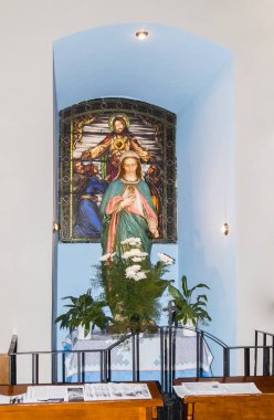 Romanya Sibiu şehrinde büyük meydanında bulunan Roma Katolik Kilisesi'nin iç