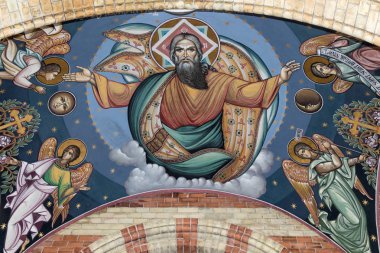 Kutsal Trinity Katedrali tavanda boya. Sibiu şehir Romanya