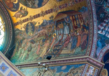 Kutsal Trinity Katedrali tavanda boya. Sibiu şehir Romanya