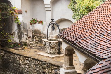 Bran Şatosu kepek City Romanya iç avluya parçası