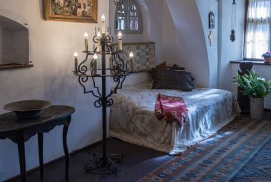 Bran Şatosu Romanya'da kepek şehirde yatak parçası