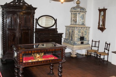 Kraliyet yatak odasında Bran Şatosu parçası. Kepek şehir Romanya