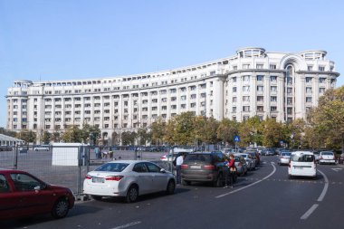 Bölgesel kalkınma Bakanlığı ve kamu Romanya'da Bükreş şehir Anayasa meydanında Bina yönetimi