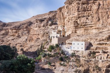 Wadi Kelt Mitzpe Yeriho İsrail yakınındaki St George Hosevit (Mar Jarvis) Manastırı