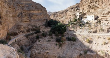 Wadi Kelt Mitzpe Yeriho İsrail yakınındaki St George Hosevit (Mar Jarvis) Manastırı